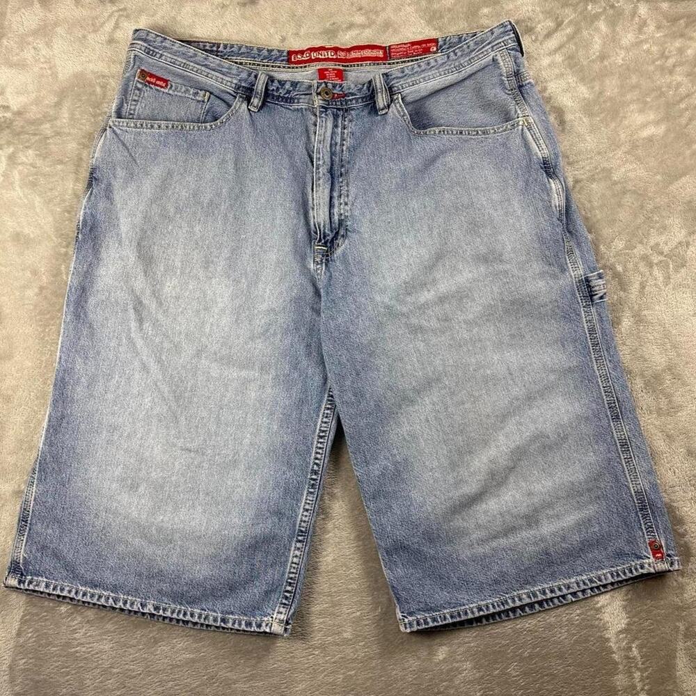Vintage Ecko Unltd Shorts Mens 38 Blue Denim Hackensack Carpenter Relaxed Y2K